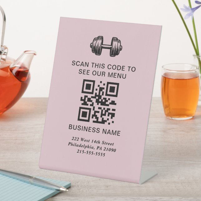 Nach Menü-QR-Code-Schild suchen | Webseite | Fitne Sockelschild (In Situ)