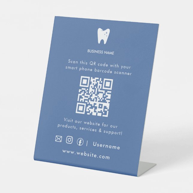 Nach Menü-QR-Code-Schild suchen | Webseite | Zahna Sockelschild (Vorderseite)