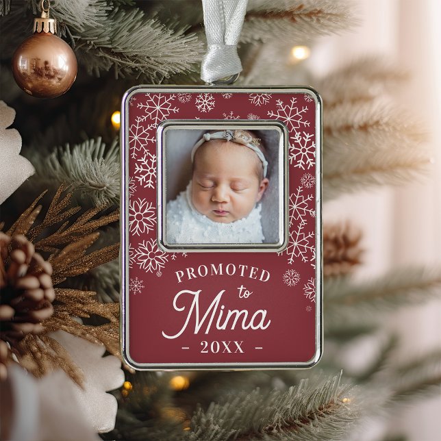 Nach Mima befördert | Baby Foto Oma Rahmen-Ornament Silber (Von Creator hochgeladen)