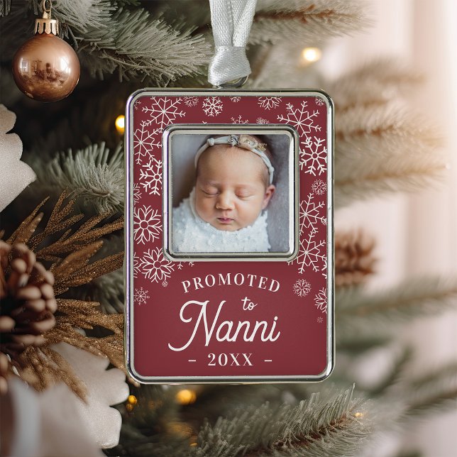 Nach Nanni befördert | Baby Foto Oma Rahmen-Ornament Silber (Von Creator hochgeladen)