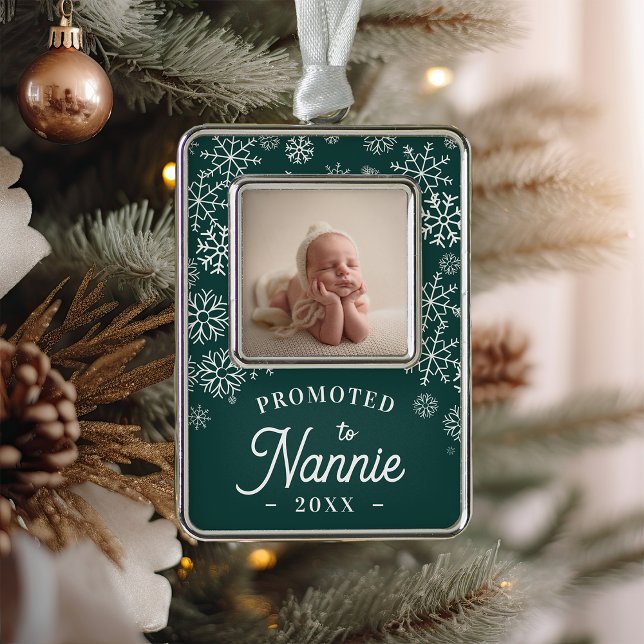 Nach Nannie befördert | Baby Foto Oma Rahmen-Ornament Silber (Von Creator hochgeladen)