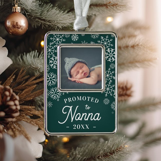 Nach Nonna befördert | Baby Foto Oma Rahmen-Ornament Silber (Von Creator hochgeladen)