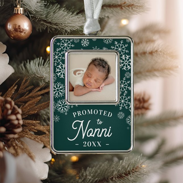 Nach Nonni befördert | Baby Foto Oma Rahmen-Ornament Silber (Von Creator hochgeladen)