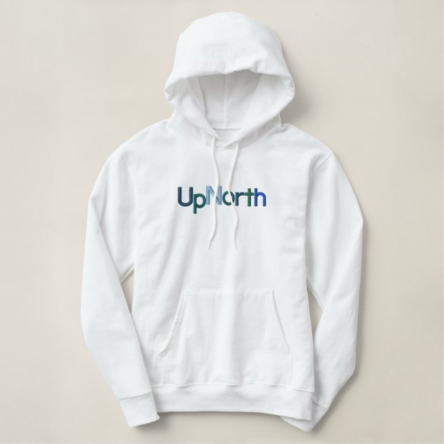 nach Norden Bestickter Hoodie (Design vorne)