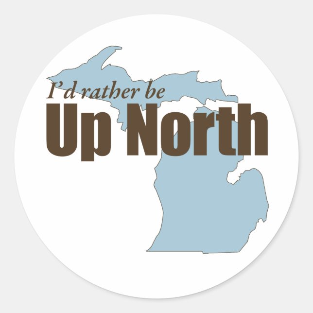 Nach Norden - Michigan Runder Aufkleber (Vorderseite)