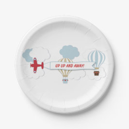 Nach oben und nach oben/ Flugzeug-Papiertafel Pappteller