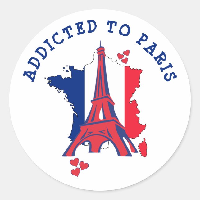 NACH PARIS HINZUGEFÜGT RUNDER AUFKLEBER (Vorderseite)