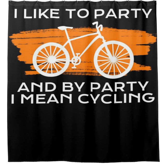 Nach Party I Gemein Radfahren | Perfekte Geschenki Duschvorhang (Vorderseite)