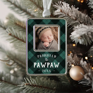 Nach Pawpaw befördert   Foto Grandpa Rahmen-Ornament Silber