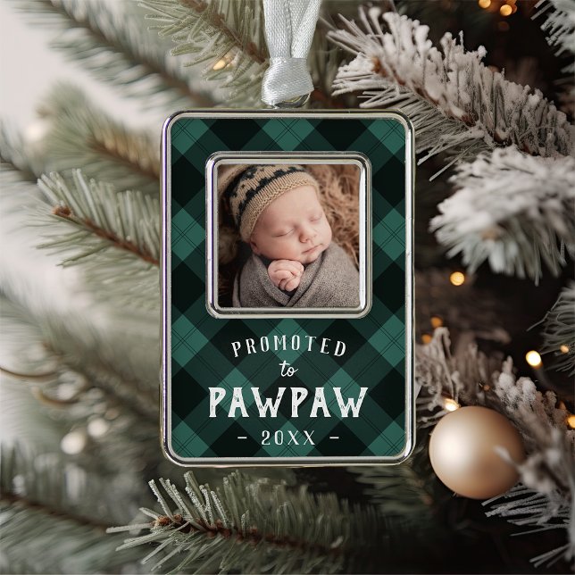 Nach Pawpaw befördert | Foto Grandpa Rahmen-Ornament Silber (Von Creator hochgeladen)