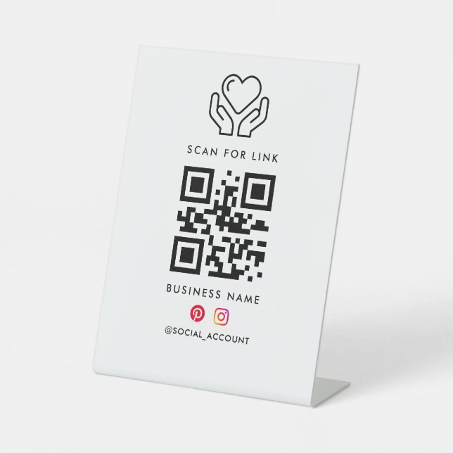 Nach QR-Code-Schild für Link-Hub scannen  Sockelschild (Vorderseite)