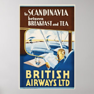 Nach Skandinavien Norwegen Schweden Finnland Skifa Poster