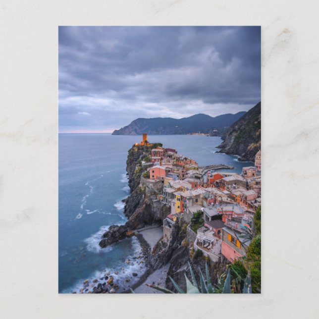 Nach Sonnenuntergang | Vernazza, Cinque Terre, Ita Postkarte (Vorderseite)