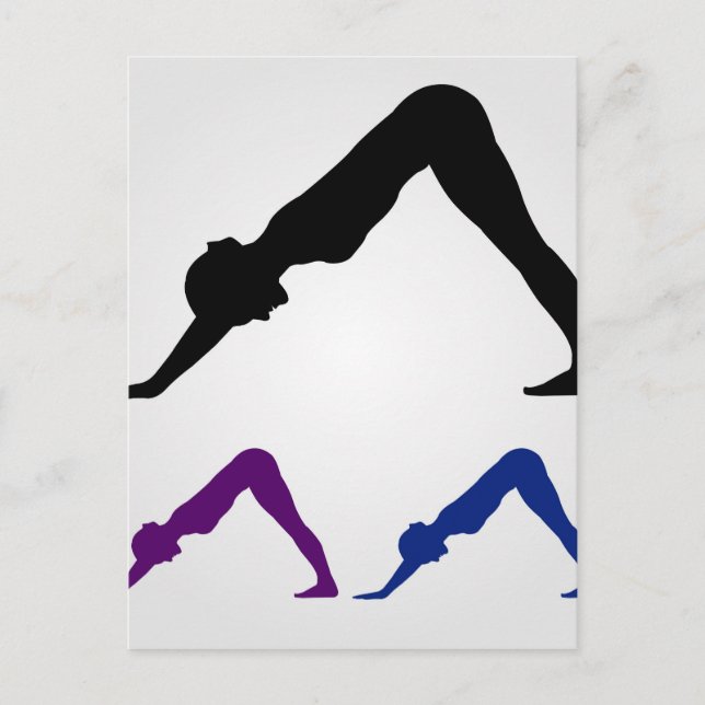 nach unten gerichtete Hunde-Yoga-Pose Postkarte (Vorderseite)