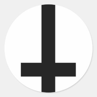 Nach unten kreuzen runder aufkleber