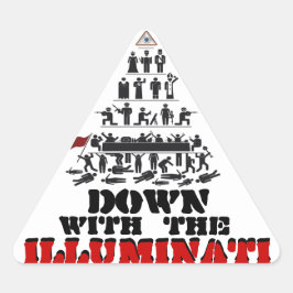 Nach unten mit den Aufklebern aus Illuminati Dreieckiger Aufkleber
