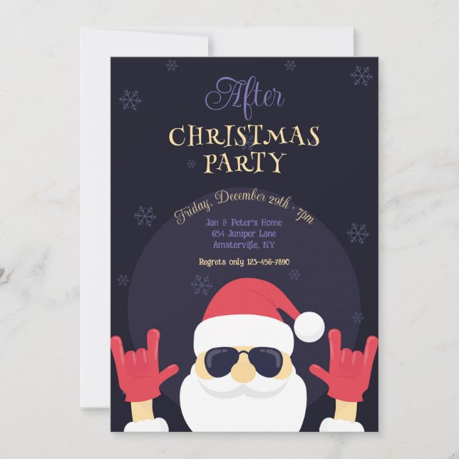 Nach Weihnachten - Weihnachten - Party Einladung (Vorderseite)