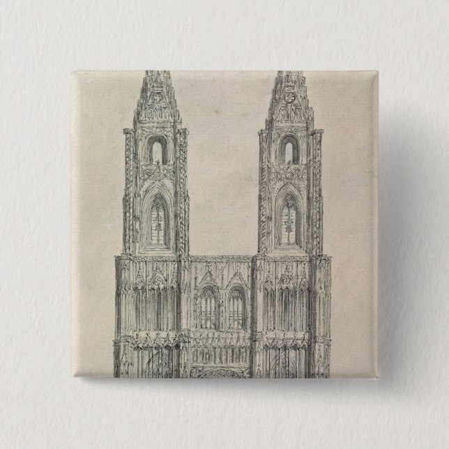 Nach Westen Front von Straßburg-Kathedrale Button (Vorderseite)