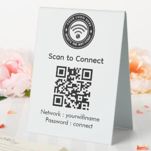Nach Wi‑Fi-QR-Code-Schild suchen Wi‑Fi Restaur Tischaufsteller