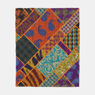 Nachahmung indianischer Patchwork-Muster mit Textu Fleecedecke