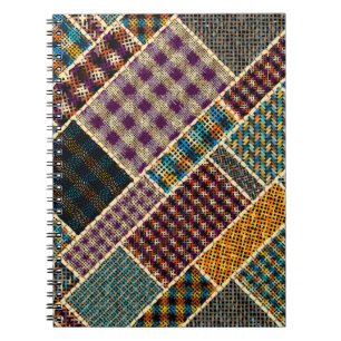 Nachahmung indianischer Patchwork-Muster mit Textu Notizblock