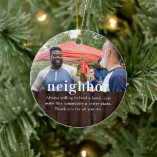 Nachbar   Sentimentale Foto-Andenken-Weihnachten Keramik Ornament
