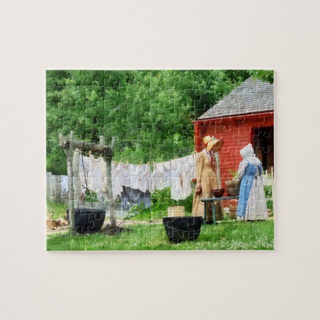 Nachbarn tratschen auf Washday (Horizontal)