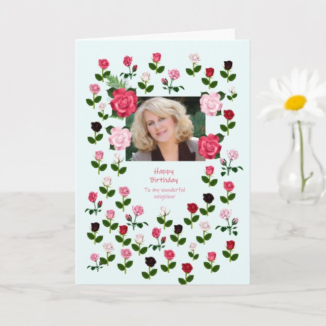 Nachbarschaft, Geburtstag, Rose Karte (Kleine Pflanze)