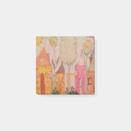 Nachbarschaft skurril post-it klebezettel