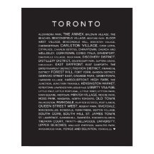 Nachbarschaften von Toronto Poster - Schwarz-Weiß