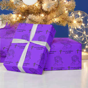 Nachbarschaftliche Freundlichkeit lila Geschenkpapier