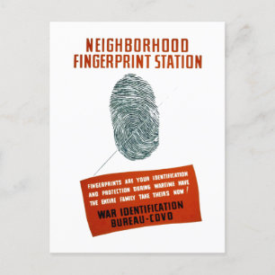 Nachbarschafts-Fingerabdruck-Station Postkarte