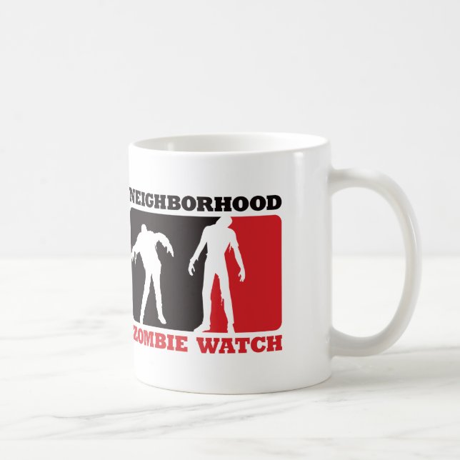 Nachbarschafts-Zombie-Uhr - Rot Kaffeetasse (Rechts)