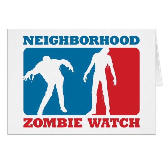 Nachbarschafts-Zombie-Uhr - Rot und Blau (Vorderseite (Horizontal))