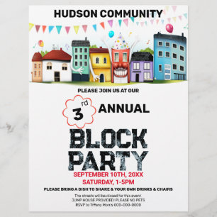 Nachbarschaftsblock Party Flyer