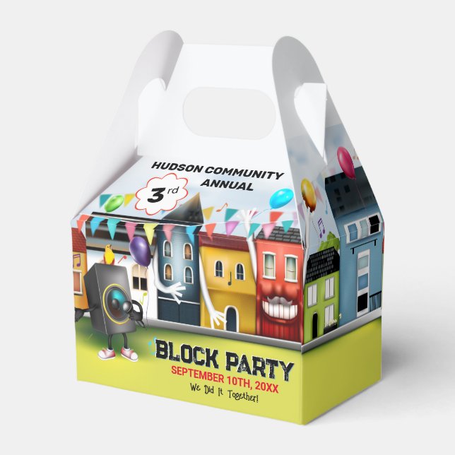 Nachbarschaftsblock-Party Geschenkschachtel (Rückseite)