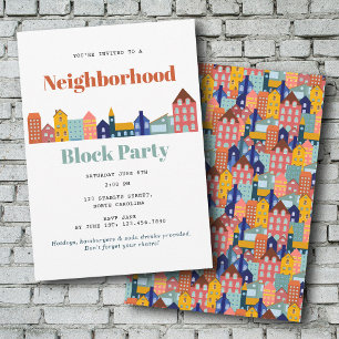 Nachbarschaftsblockparty Treffen Sie Ihre Nachbarn Einladung