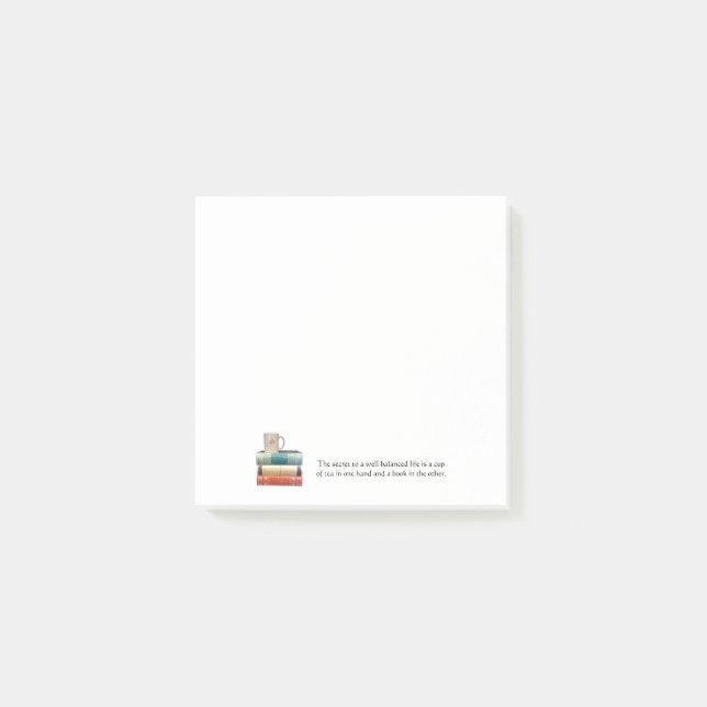 Nachbildung auf dem Stapel von Büchern Post-it Klebezettel (Vorderseite)