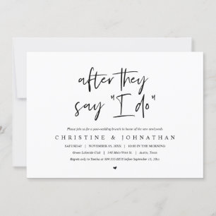 Nachdem sie sagen, ich tue, Post Hochzeit Brunch E Einladung