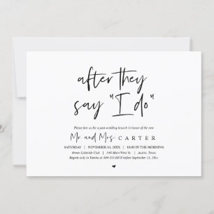 Nachdem sie sagen, ich tue, Post Hochzeit Brunch E Einladung