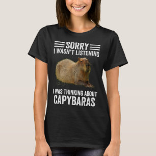 Nachdenken über Capybaras Nagetier Tier Humor T-Shirt