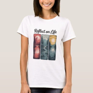 Nachdenken über das Leben Bergsee Achtsame Natur V T-Shirt