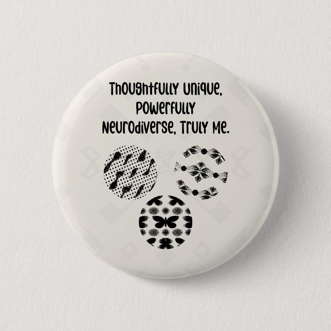 Nachdenklich Einzigartig Stark Neurodivers Wirklic Button (Vorderseite)