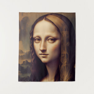 Nachdenkliche BOHO Mona Lisa Wandteppich