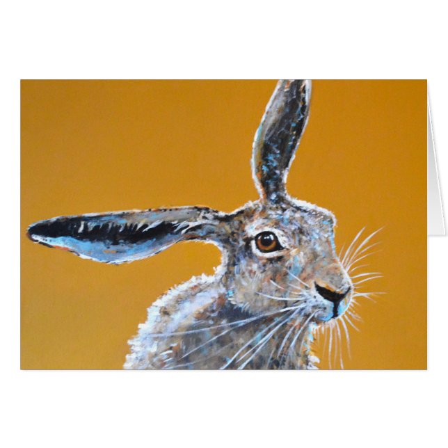 Nachdenkliche Hase-Karte (Vorderseite (Horizontal))
