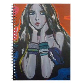 Nachdenkliche Muse: Modernes Acrylporträt Notizblock