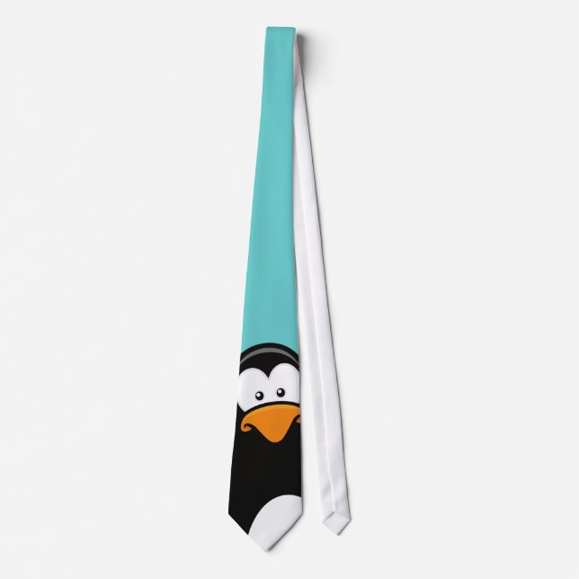Nachdenkliches blaues aquamarines des Penguin-| Krawatte (Vorderseite)