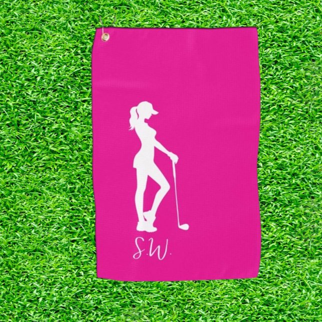 Nachdenkliches Geschenk Pink Lady Golfer Golfhandtuch (Swing with Style: A Thoughtful Gift for Every Pink Lady Golfer!)