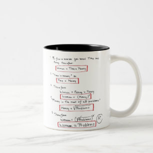 Nachgewiesene Lösungsfrauen = -probleme Zweifarbige Tasse