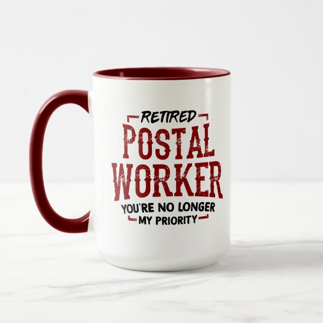 Nachgezogener Postarbeiter hat keine Priorität meh Tasse (Links)